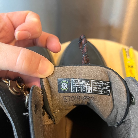 Teva Black Ankle Boots with Brown Accents - Picture 6 of 8